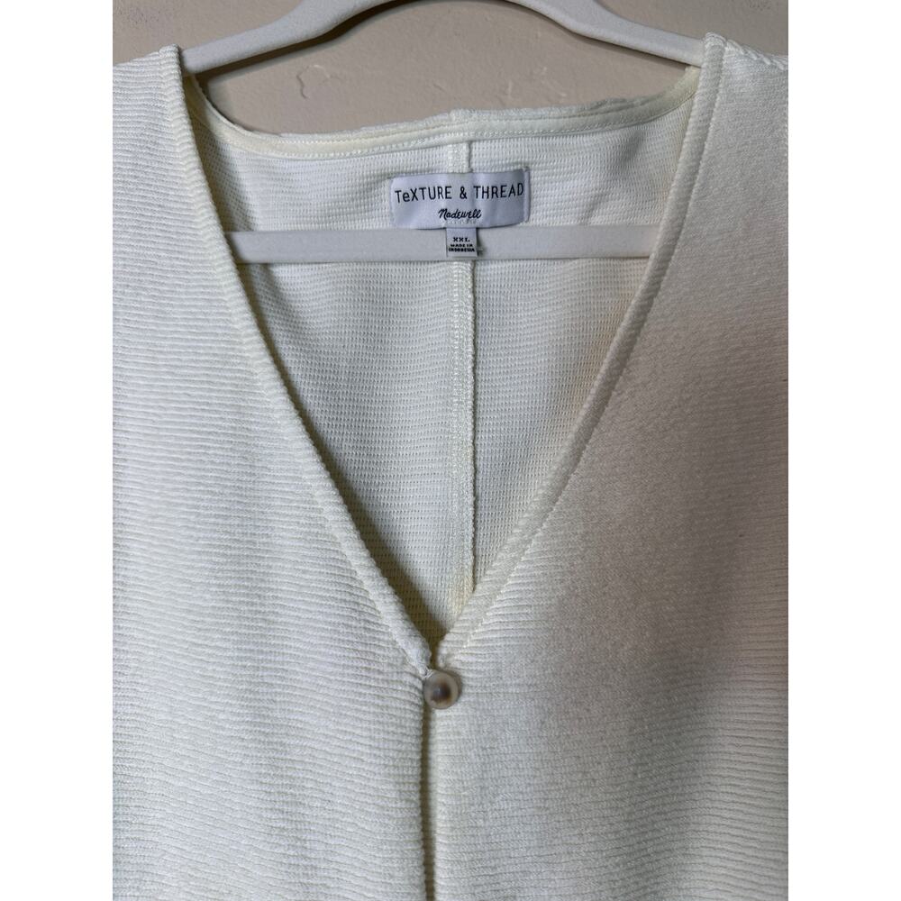 Madewell Texture & Thread Cream Ribbed Tie Front Tank XXL - Picture 2 of 5